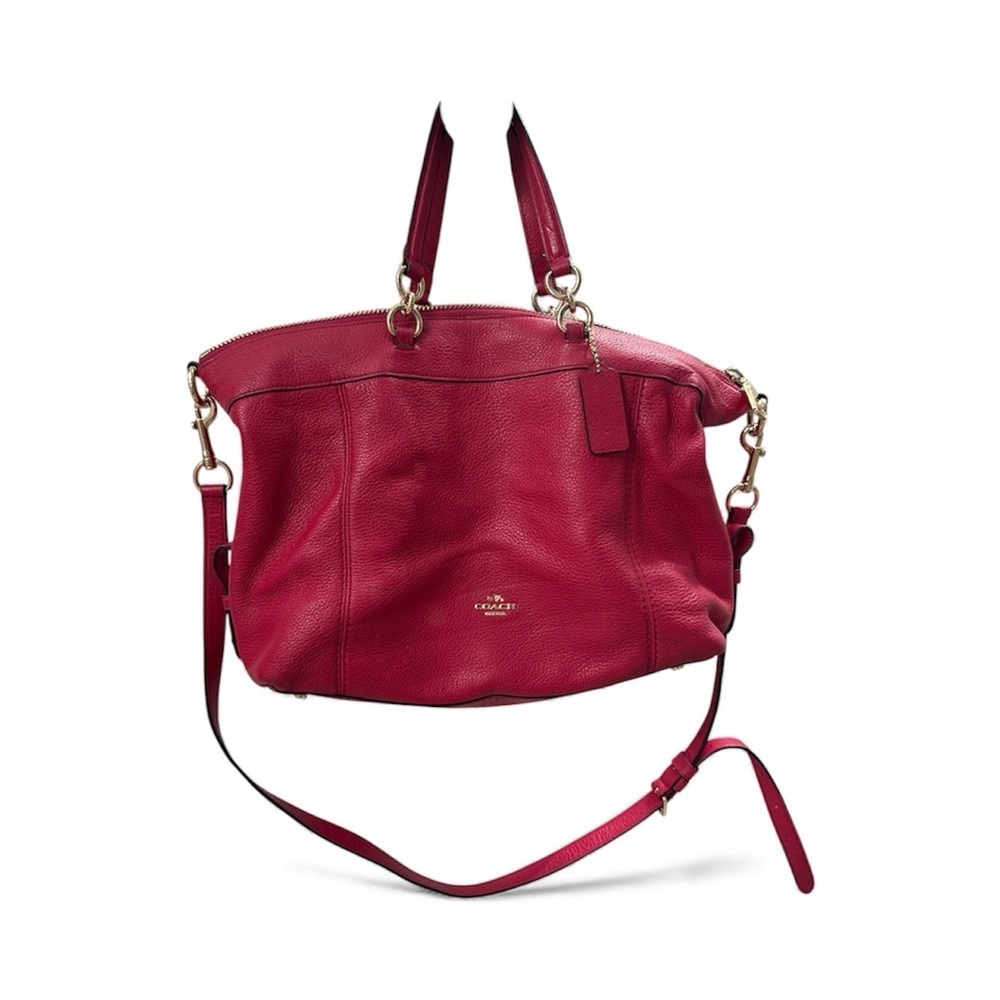 Cherry Red- Coach Lennox  PebbleLeather Tote